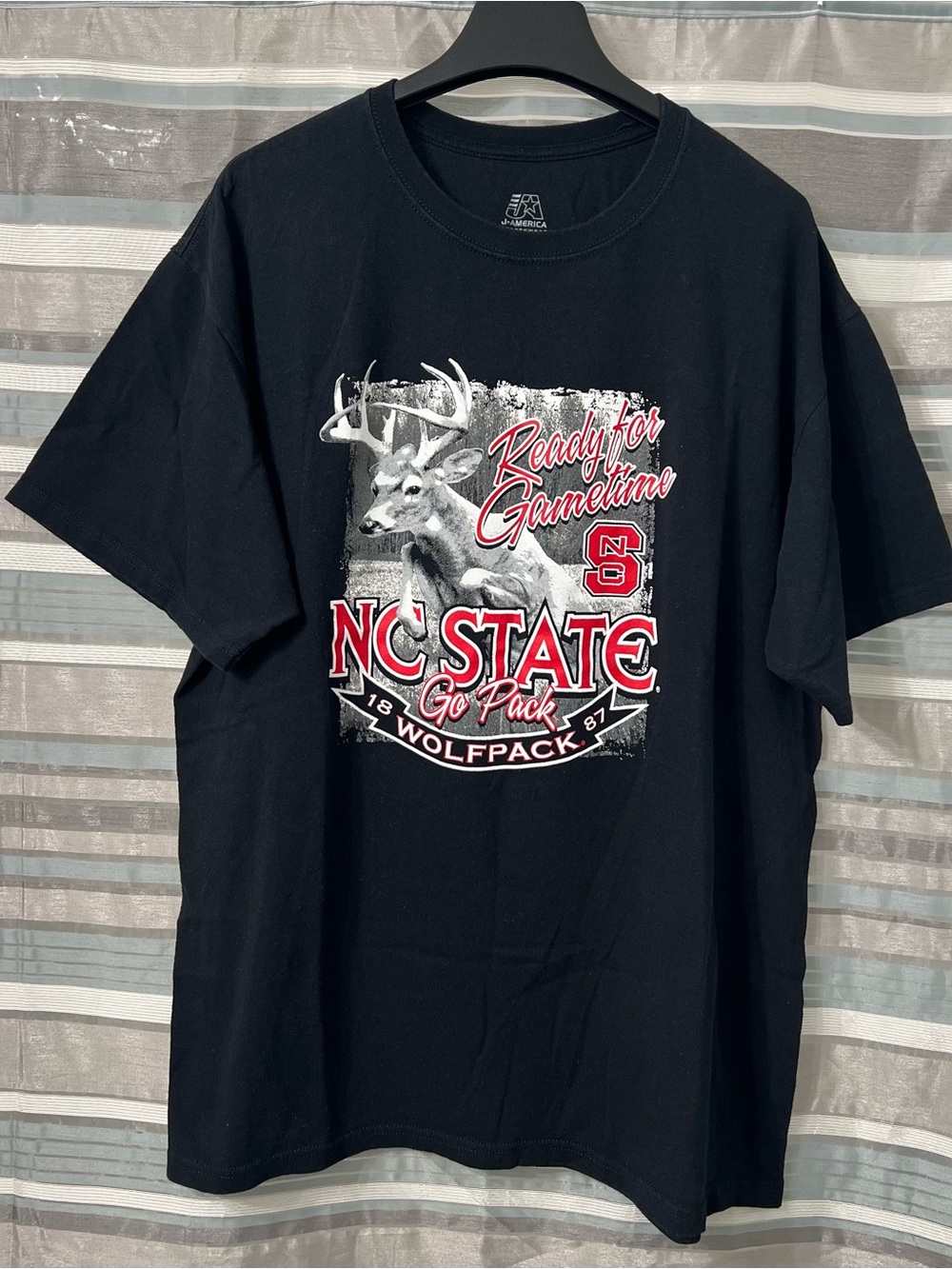 NC State Wolfpack Deer Black Graphic T-Shirt - Ready for Gametime